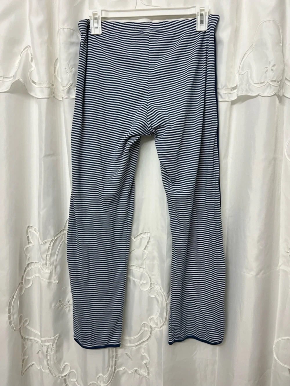 Lake Pima Cotton Pajama Pants Small Navy White Stripe Lounge Sleep Pants